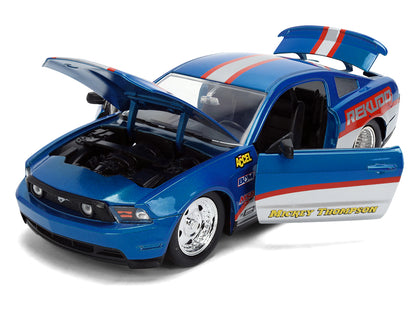 2010 Ford Mustang GT "Rekudo" Blue Metallic with Red and Silver Stripes "Bigtime Muscle" Series 1/24 Diecast Model Car