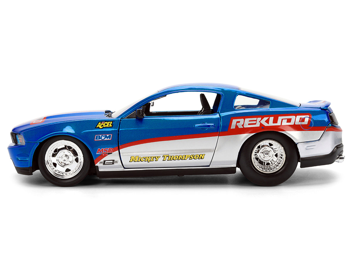 2010 Ford Mustang GT "Rekudo" Blue Metallic with Red and Silver Stripes "Bigtime Muscle" Series 1/24 Diecast Model Car