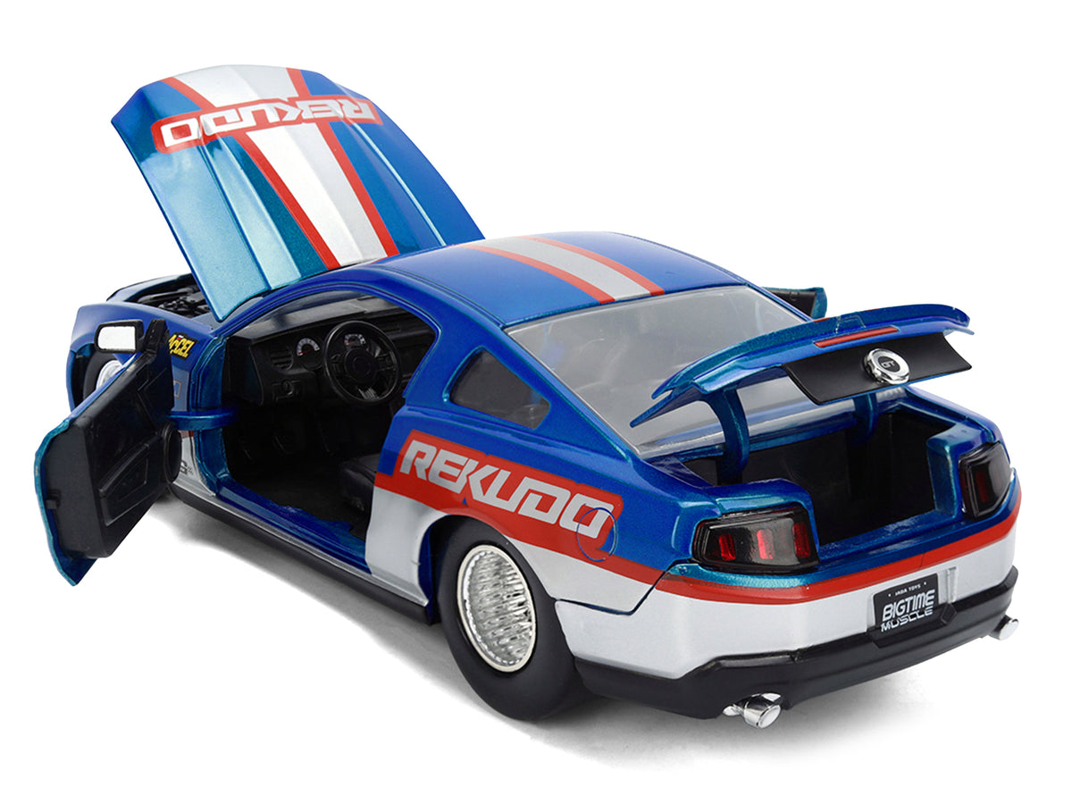 2010 Ford Mustang GT "Rekudo" Blue Metallic with Red and Silver Stripes "Bigtime Muscle" Series 1/24 Diecast Model Car