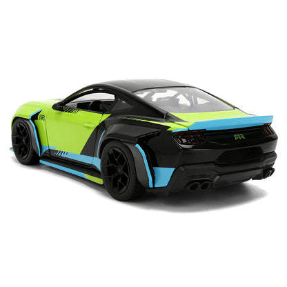 2026 Ford Mustang RTR Spec 5-D Lime Green with Black Top and Graphics "Hyper-Spec" Series 1/24 Diecast Model Car