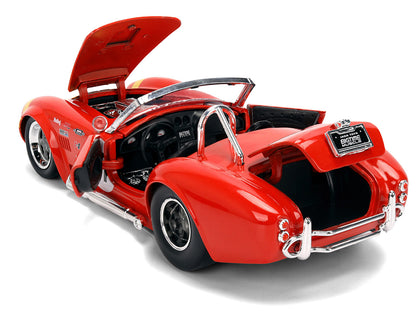 1965 Shelby Cobra 427 S/C #67 Red with Yellow Stripe "Bigtime Muscle" Series 1/24 Diecast Model Car