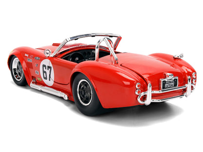 1965 Shelby Cobra 427 S/C #67 Red with Yellow Stripe "Bigtime Muscle" Series 1/24 Diecast Model Car