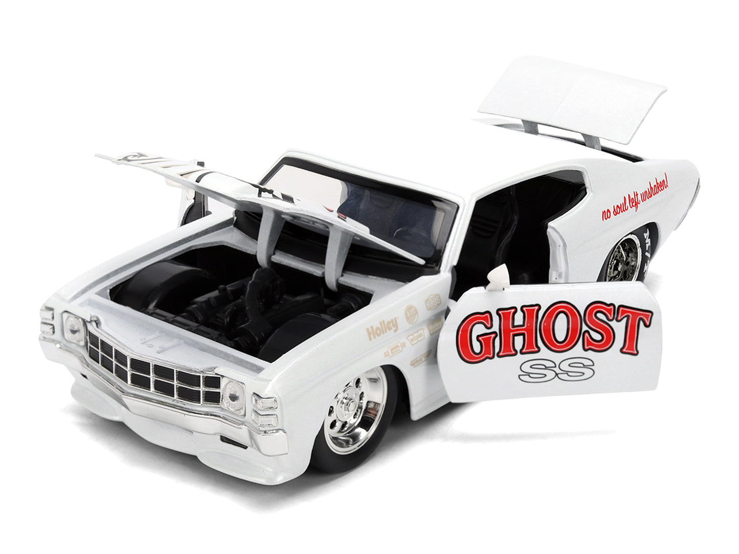 1971 Chevrolet Chevelle SS "Ghost SS" White with Graphics "Bigtime Muscle" Series 1/24 Diecast Model Car