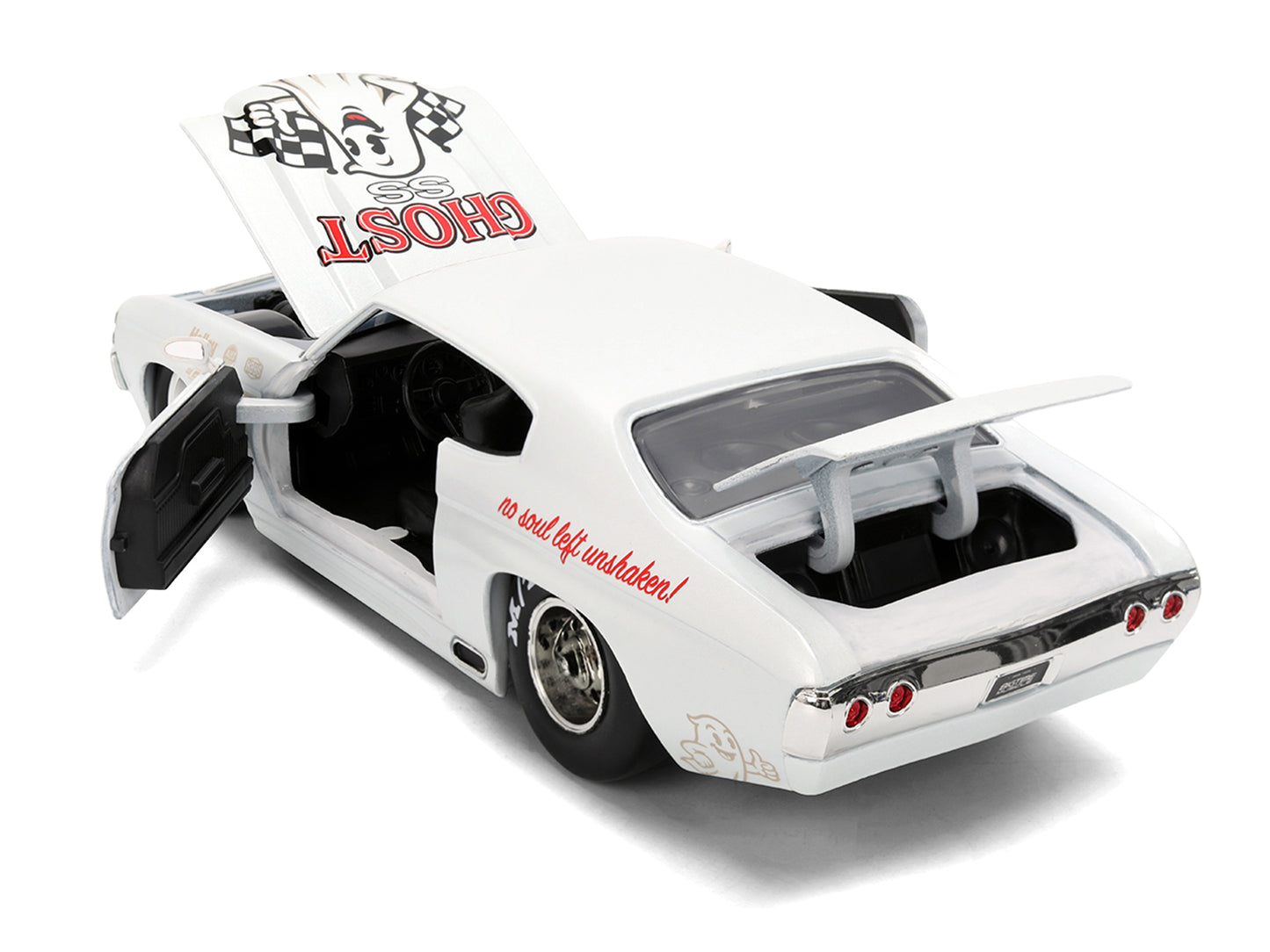1971 Chevrolet Chevelle SS "Ghost SS" White with Graphics "Bigtime Muscle" Series 1/24 Diecast Model Car