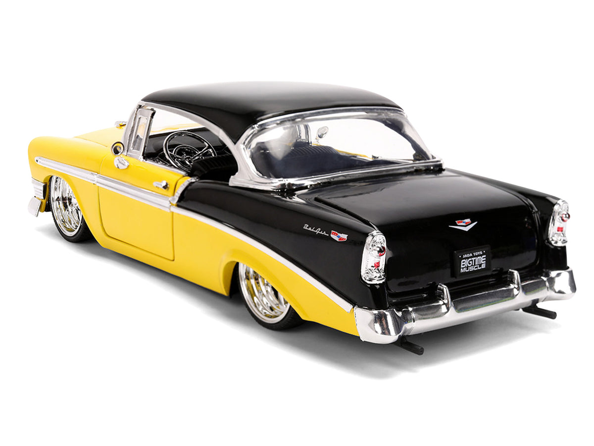1956 Chevrolet Bel Air Yellow and Black "Bigtime Muscle" Series 1/24 Diecast Model Car