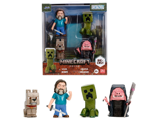 Set of 4 Diecast Figures "A Minecraft Movie" (2025) Movie "Metalfigs" Series Diecast Models