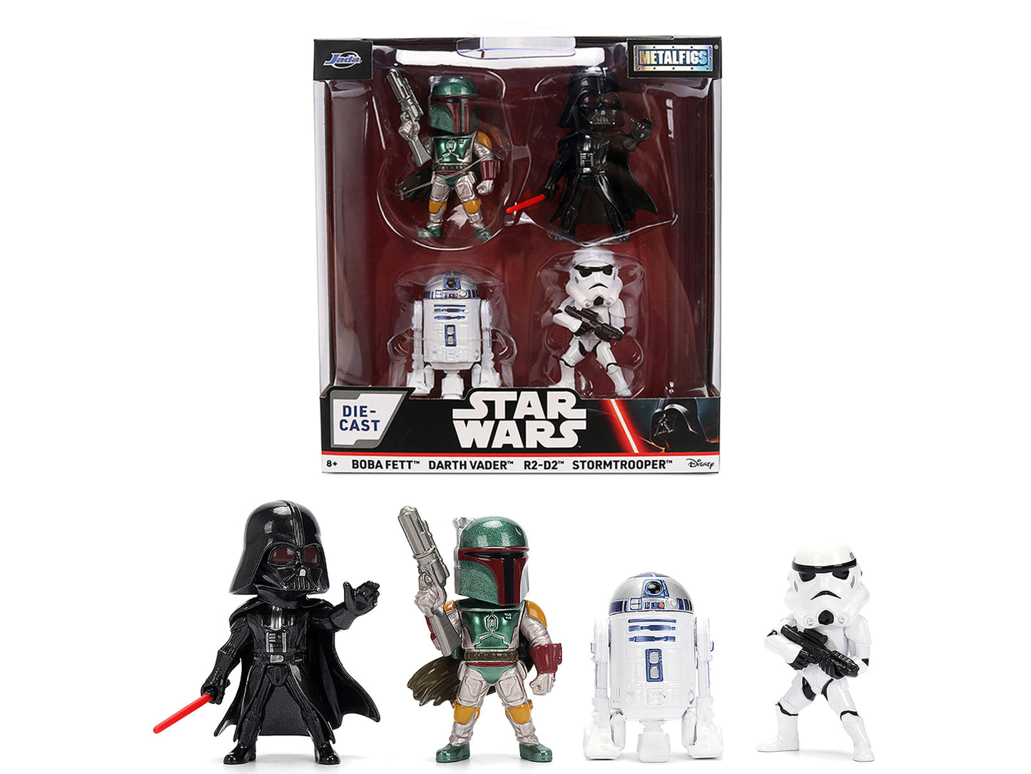 Set of 4 Diecast Figures "Star Wars" Movie Franchise "Metalfigs" Series Diecast Models