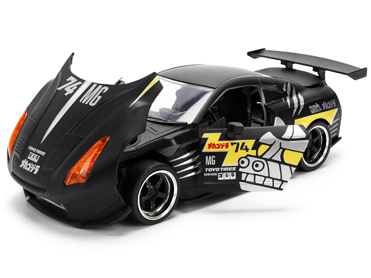 2009 Nissan GT-R (R35) Ben Sopra Matt Black with "Mechagodzilla" Graphics "Hollywood Rides" Series 1/24 Diecast Model Car