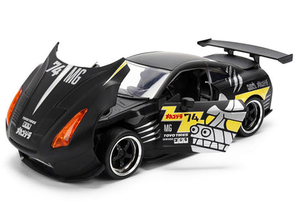 2009 Nissan GT-R (R35) Ben Sopra Matt Black with "Mechagodzilla" Graphics "Hollywood Rides" Series 1/24 Diecast Model Car