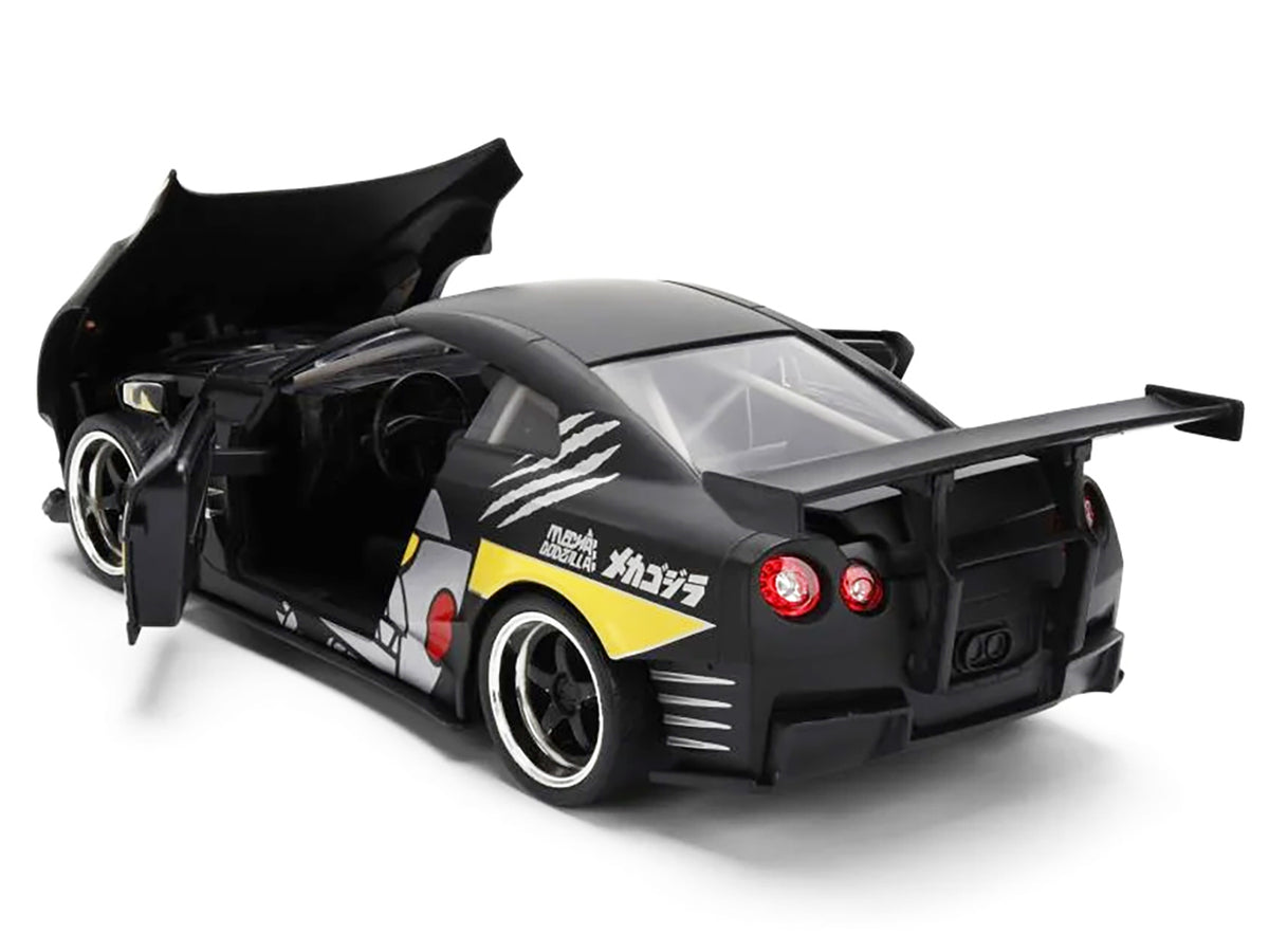 2009 Nissan GT-R (R35) Ben Sopra Matt Black with "Mechagodzilla" Graphics "Hollywood Rides" Series 1/24 Diecast Model Car
