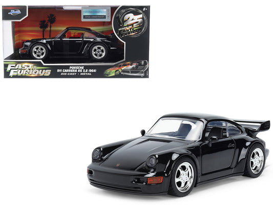 Porsche 911 Carrera RS 3.8 (964) Black "The Fast and the Furious: Tokyo Drift" (2006) Movie "25 Years of Fast & Furious" Series 1/32 Diecast Model Car