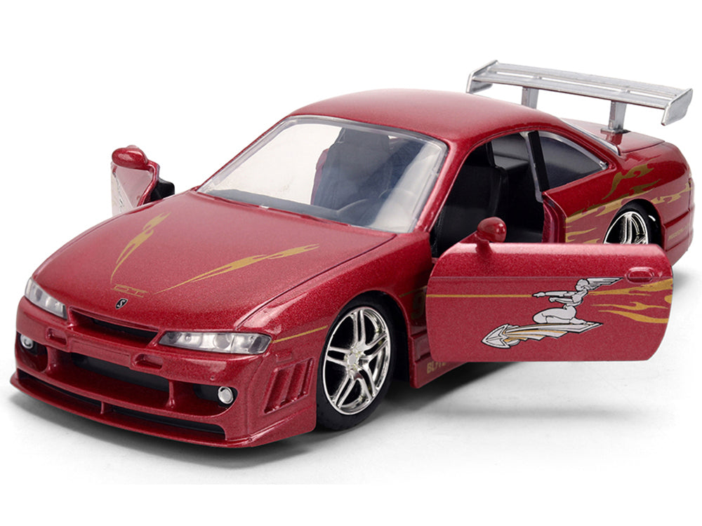 1997 Nissan 240SX (S14) Light Red Metallic with Graphics "The Fast and the Furious" (2001) Movie "25 Years of Fast & Furious" Series 1/32 Diecast Car Model
