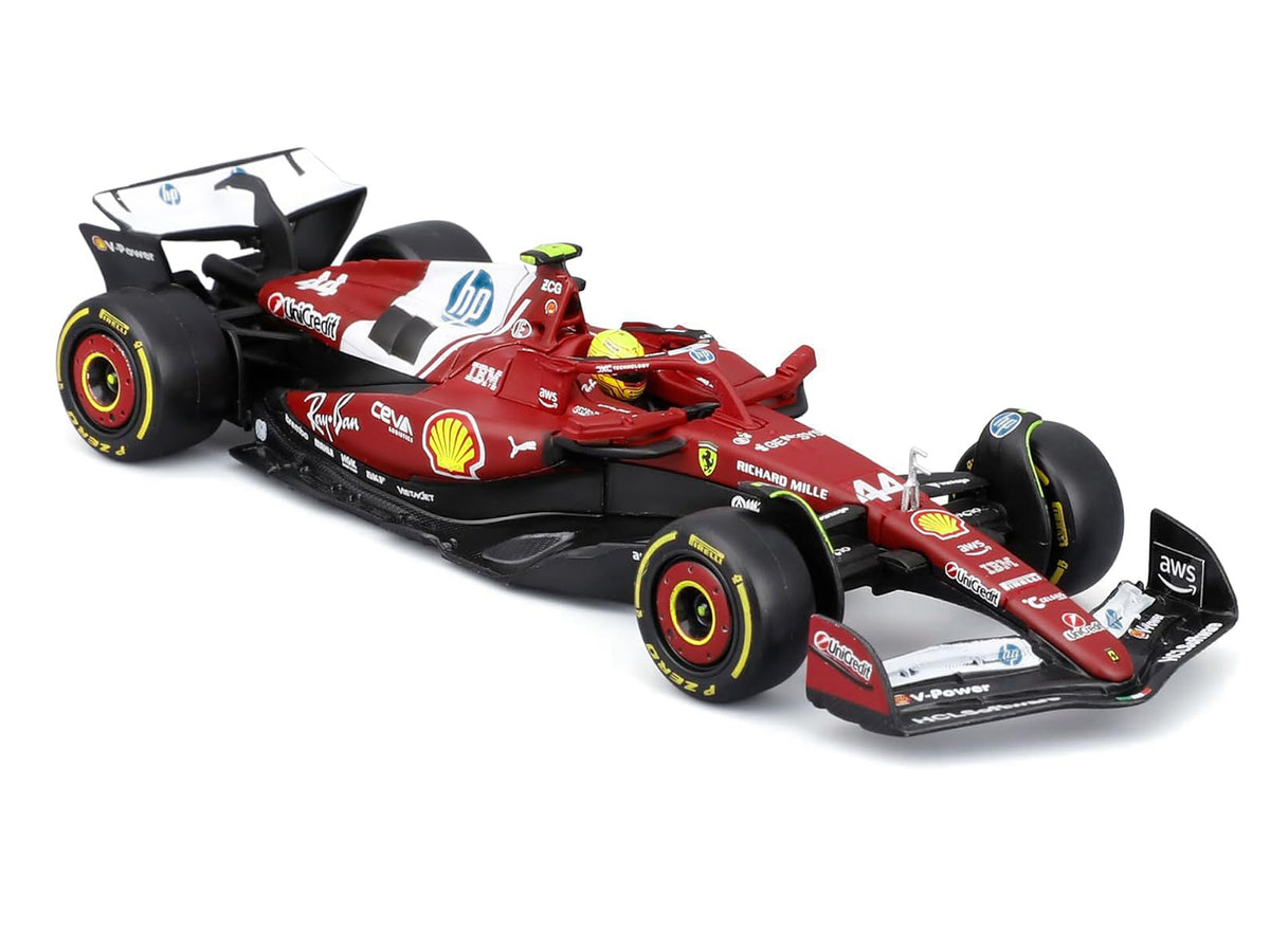 Ferrari SF-25 #44 Lewis Hamilton Formula One F1 "World Championship" (2025) with Display Case 1/43 Diecast Model Car