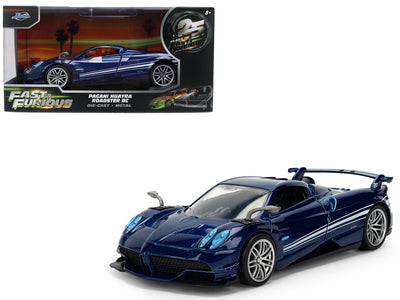 Pagani Huayra Roadster BC Blue Metallic with White Stripes "Fast X" (2023) Movie "Fast & Furious 25th Anniversary" Series 1/32 Diecast Model Car
