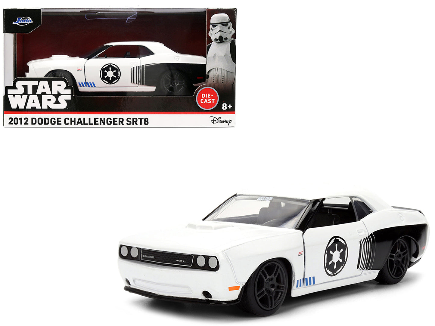 2012 Dodge Challenger SRT8 "Stormtrooper" Livery White with Graphics "Star Wars" Franchise "Hollywood Rides" Series 1/32 Diecast Model Car