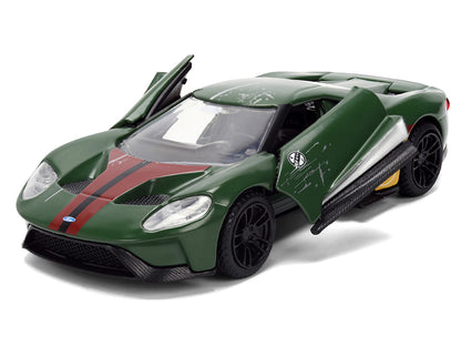 2017 Ford GT "Boba Fett" Livery Dark Green with Graphics "Star Wars" Franchise "Hollywood Rides" Series 1/32 Diecast Model Car