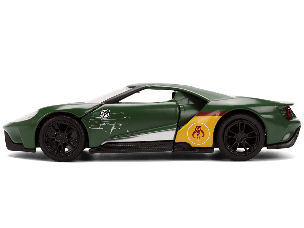 2017 Ford GT "Boba Fett" Livery Dark Green with Graphics "Star Wars" Franchise "Hollywood Rides" Series 1/32 Diecast Model Car
