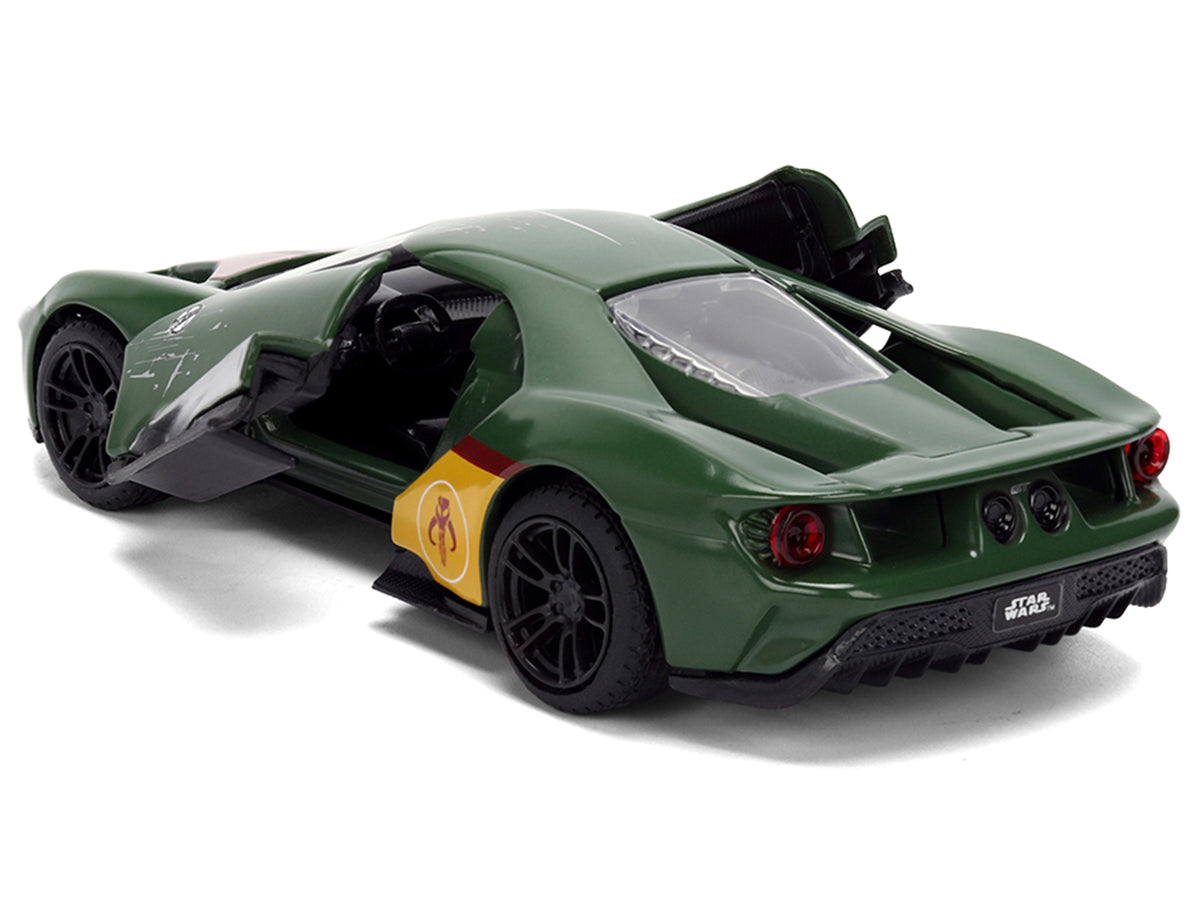 2017 Ford GT "Boba Fett" Livery Dark Green with Graphics "Star Wars" Franchise "Hollywood Rides" Series 1/32 Diecast Model Car
