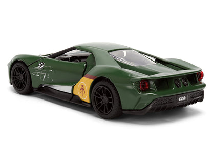 2017 Ford GT "Boba Fett" Livery Dark Green with Graphics "Star Wars" Franchise "Hollywood Rides" Series 1/32 Diecast Model Car