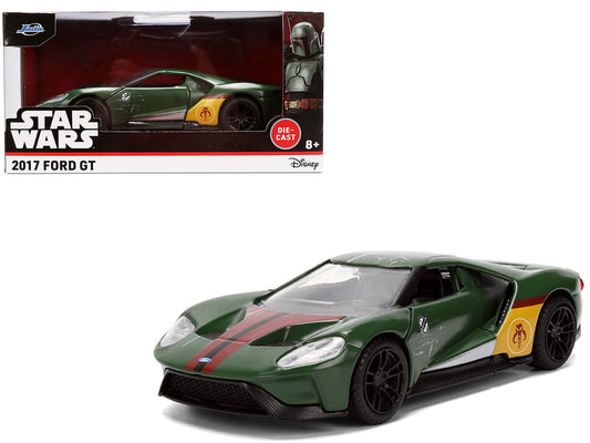 2017 Ford GT "Boba Fett" Livery Dark Green with Graphics "Star Wars" Franchise "Hollywood Rides" Series 1/32 Diecast Model Car