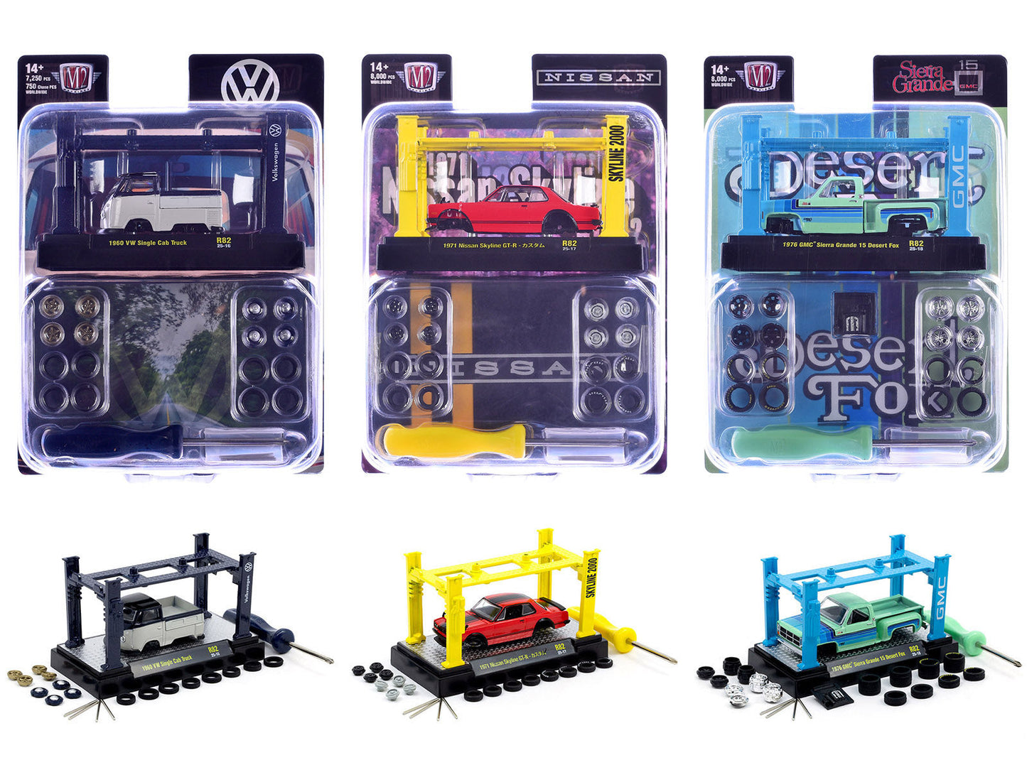 Model Kit 3 piece Car Set Release 82 Limited Edition to 8000 pieces Worldwide 1/64 Diecast Model Cars