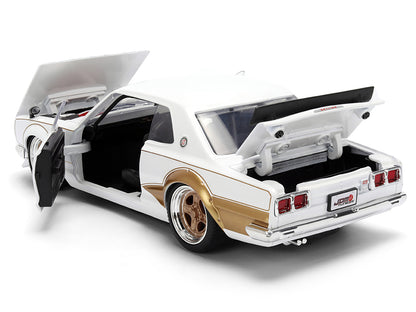 1971 Nissan Skyline 2000GT-R RHD (Right Hand Drive) White with Gold Graphics "JDM Tuners" Series 1/24 Diecast Model Car