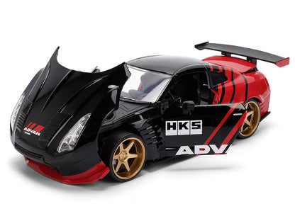 2009 Nissan GT-R (R35) Ben Sopra "Advan" Black and Red "JDM Tuners" Series 1/24 Diecast Model Car