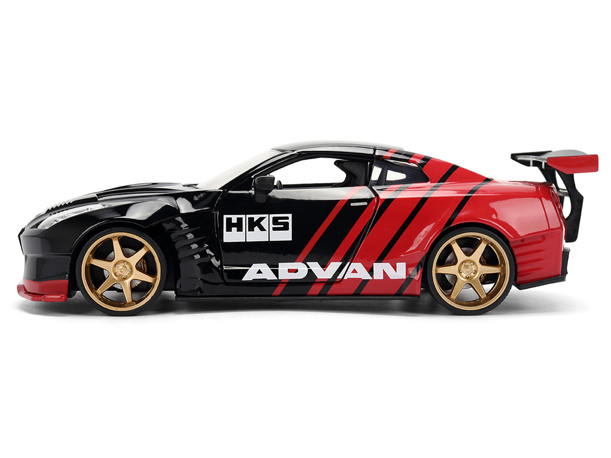 2009 Nissan GT-R (R35) Ben Sopra "Advan" Black and Red "JDM Tuners" Series 1/24 Diecast Model Car
