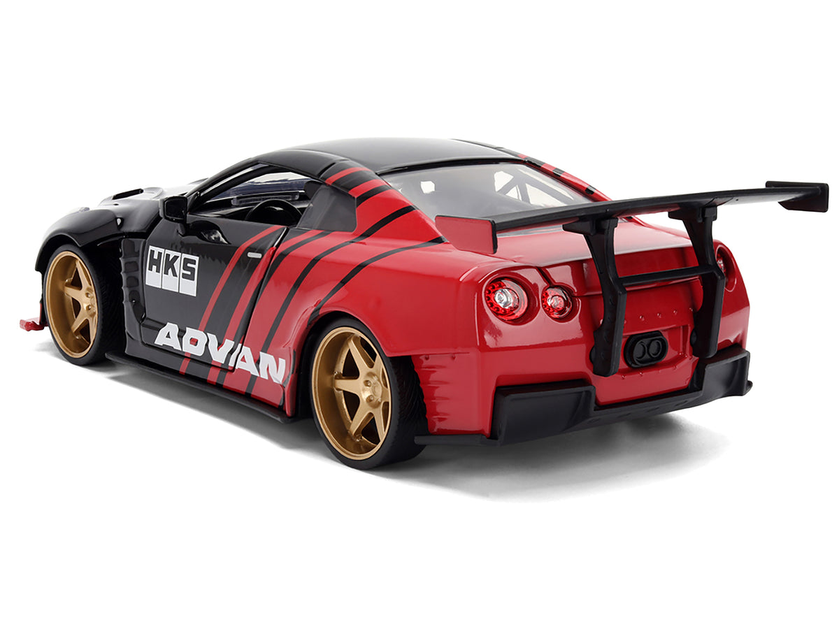 2009 Nissan GT-R (R35) Ben Sopra "Advan" Black and Red "JDM Tuners" Series 1/24 Diecast Model Car