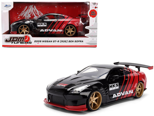 2009 Nissan GT-R (R35) Ben Sopra "Advan" Black and Red "JDM Tuners" Series 1/24 Diecast Model Car