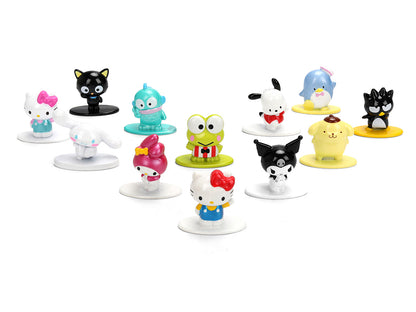Set of 12 Diecast Figures "Hello Kitty and Friends" Franchise "Nano Metalfigs" Series Diecast Models
