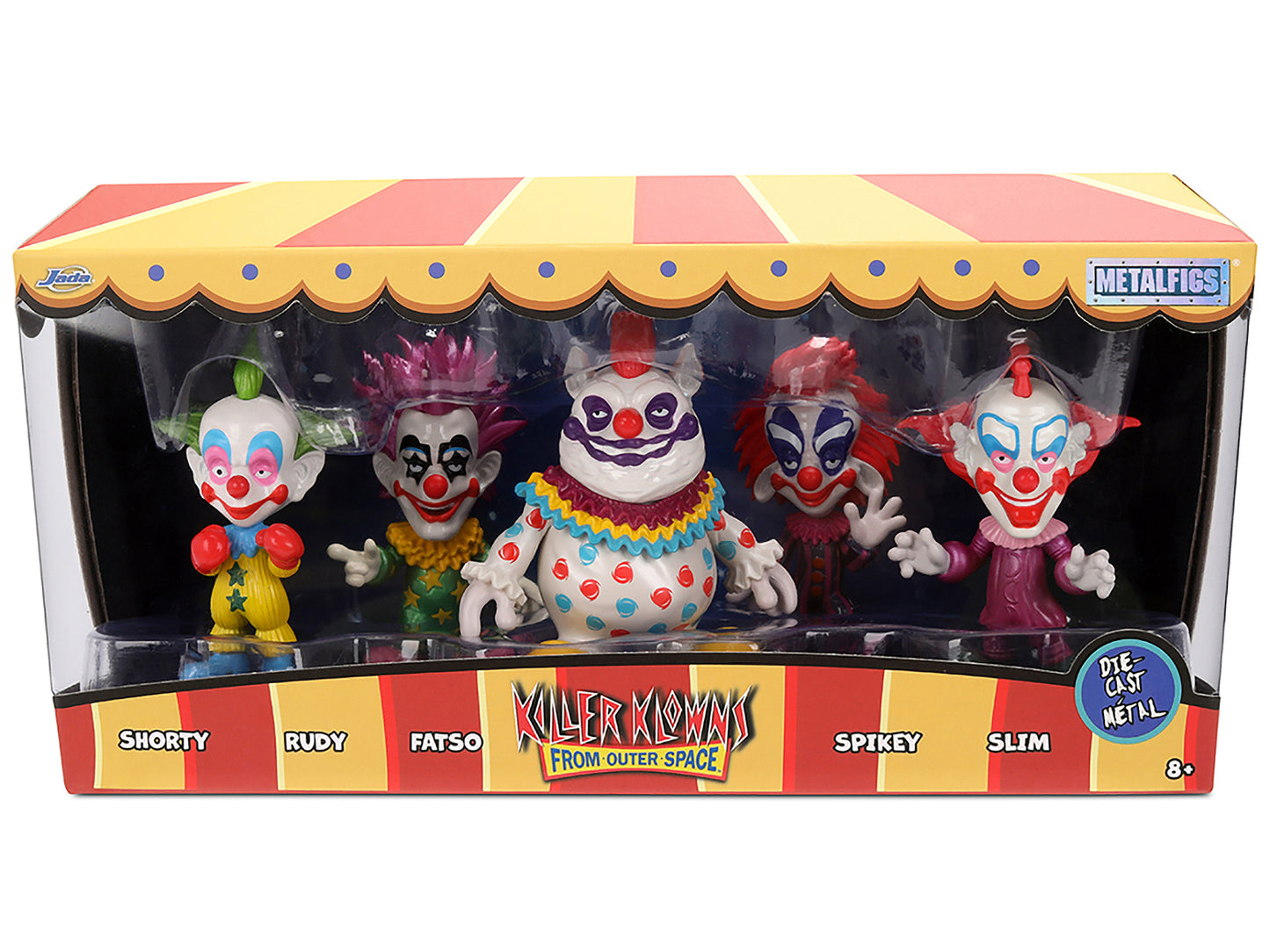 Set of 5 Diecast Figures "Killer Klowns from Outer Space" (1988) Movie "Metalfigs" Series Diecast Models