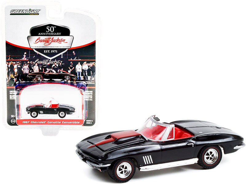 1967 Chevrolet Corvette Convertible Black with Red Stripe and Red Interior (Lot #1367) Barrett Jackson "Scottsdale Edition" Series 8 1/64 Diecast Model Car