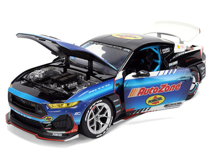 Ford Mustang RTR #130 James Deane "AutoZone" "Formula Drift PRO Championship" (2025) with Lights "RTR Vehicles" Series 1/24 Diecast Model Car