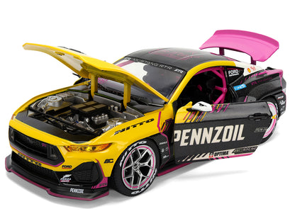 Ford Mustang RTR #213 Ben Hobson "Pennzoil" "Formula Drift PRO Championship" (2025) with Lights "RTR Vehicles" Series 1/24 Diecast Model Car