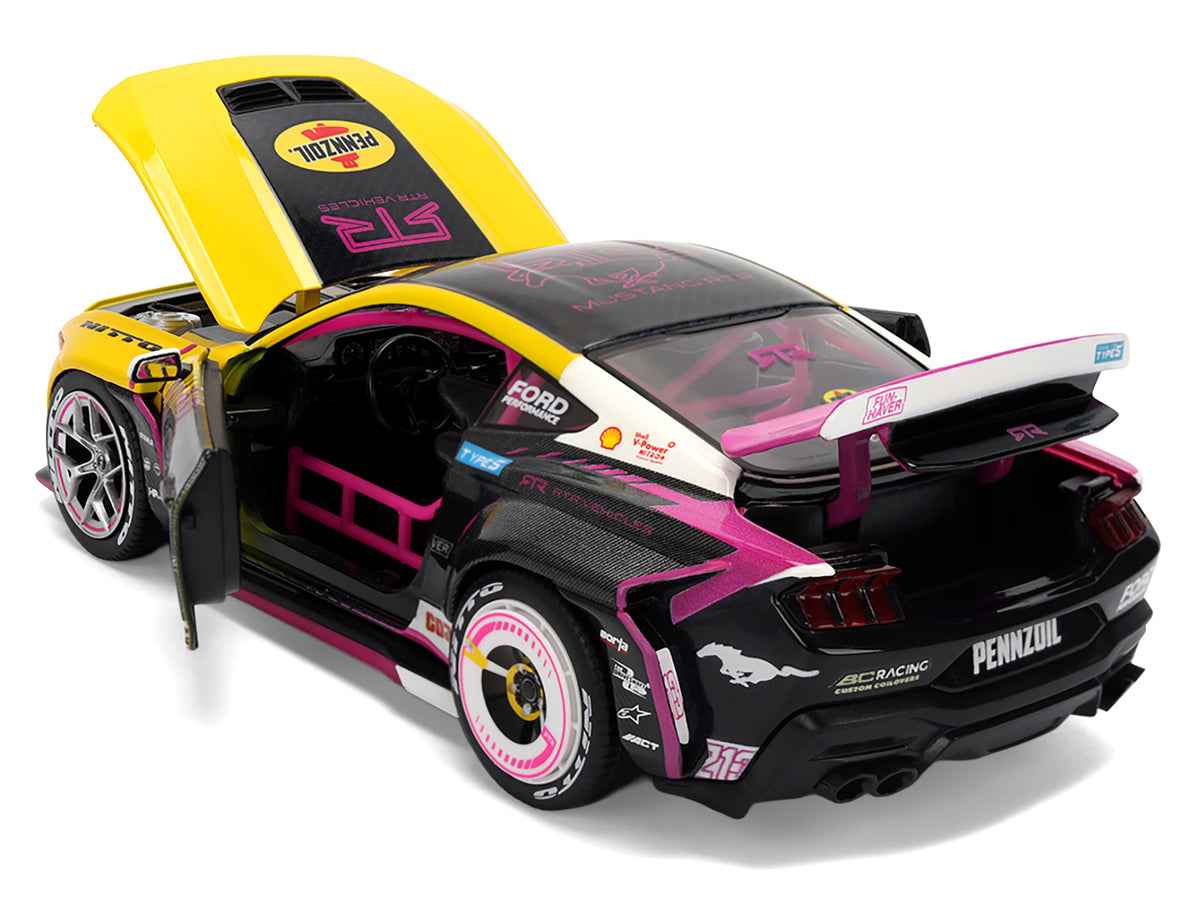 Ford Mustang RTR #213 Ben Hobson "Pennzoil" "Formula Drift PRO Championship" (2025) with Lights "RTR Vehicles" Series 1/24 Diecast Model Car