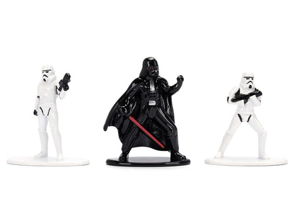 Set of 3 Diecast Figures "Star Wars" Movie Franchise "Nano Metalfigs" Series Diecast Models