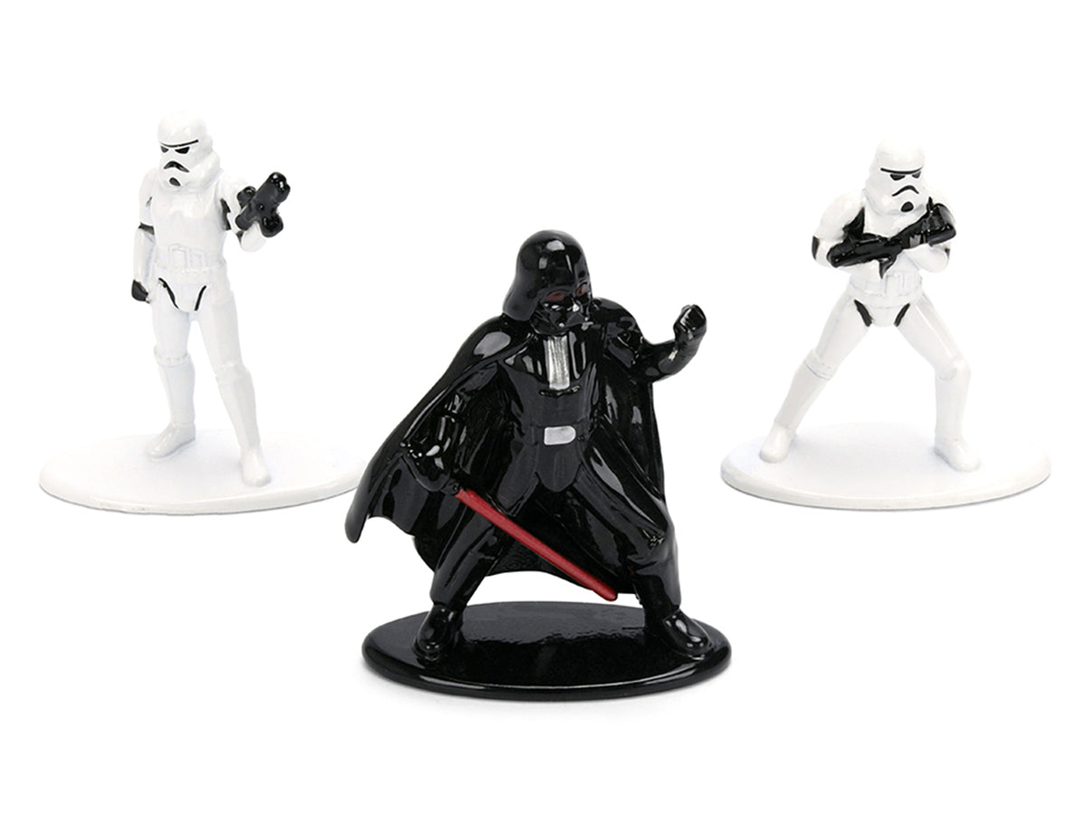 Set of 3 Diecast Figures "Star Wars" Movie Franchise "Nano Metalfigs" Series Diecast Models