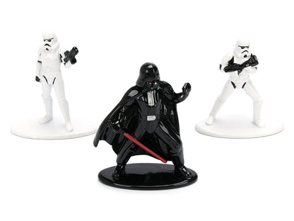 Set of 3 Diecast Figures "Star Wars" Movie Franchise "Nano Metalfigs" Series Diecast Models