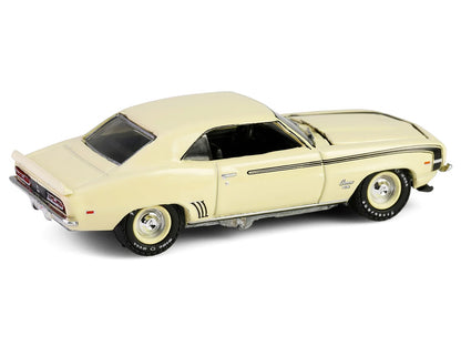 1969 Chevrolet Camaro SS 396 Butternut Yellow with Black Stripes "Barrett-Jackson" Series 15 1/64 Diecast Model Car