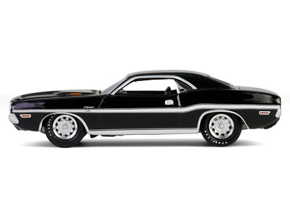 1970 Dodge Challenger R/T 440 Black with White Stripes "Barrett-Jackson" Series 15 1/64 Diecast Model Car