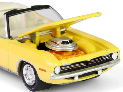 1970 Plymouth 'Cuda Convertible Yellow "Barrett-Jackson" Series 15 1/64 Diecast Model Car