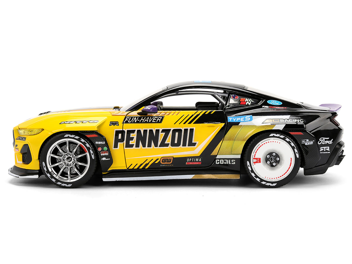 Ford Mustang RTR #88 Chelsea Denofa "Pennzoil" "Formula Drift PRO Championship" (2025) with Lights "RTR Vehicles" Series 1/24 Diecast Model Car