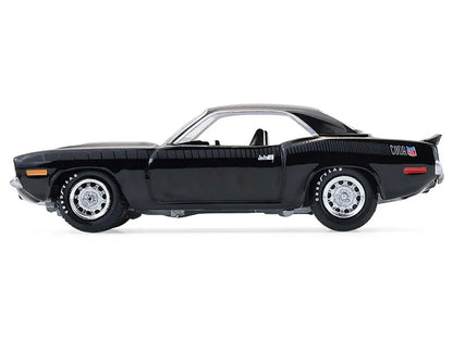 1970 Plymouth 'Cuda AAR Black with Gray Stripes "Barrett-Jackson" Series 16 1/64 Diecast Model Car