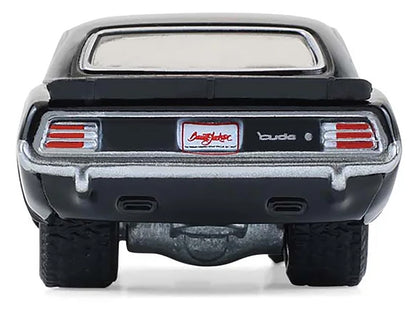 1970 Plymouth 'Cuda AAR Black with Gray Stripes "Barrett-Jackson" Series 16 1/64 Diecast Model Car