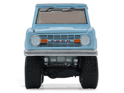 1972 Ford Bronco Custom SUV Light Blue with Black Top "Barrett-Jackson" Series 16 1/64 Diecast Model Car