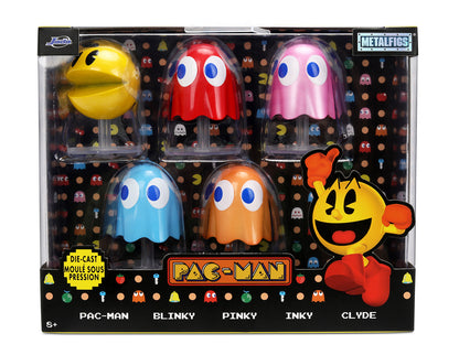 Set of 5 Diecast Figures "Pac-Man" (1980) Video Game "Metalfigs" Series Diecast Models
