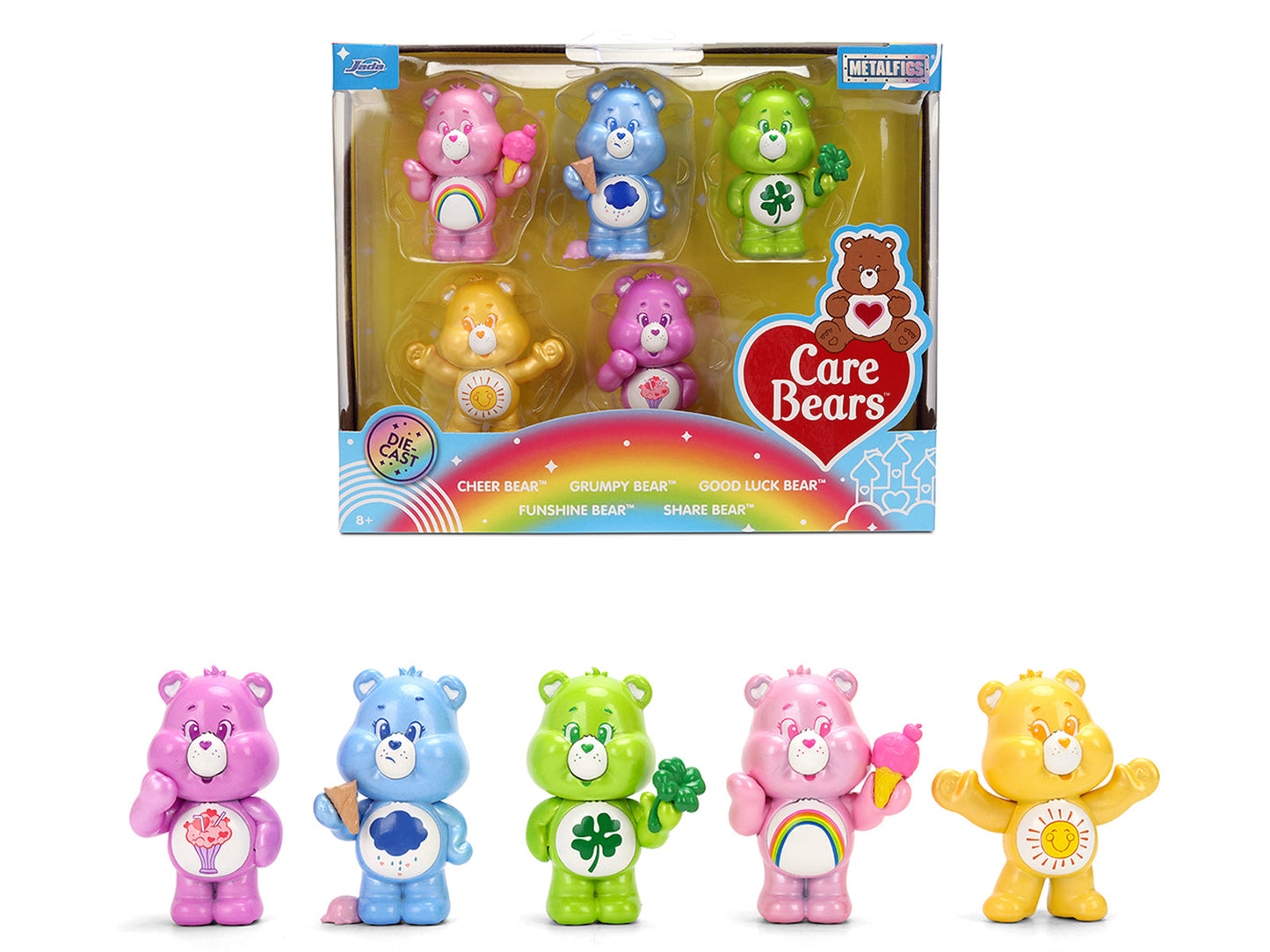 Set of 5 Diecast Figures "Care Bears" "Metalfigs" Series Diecast Models