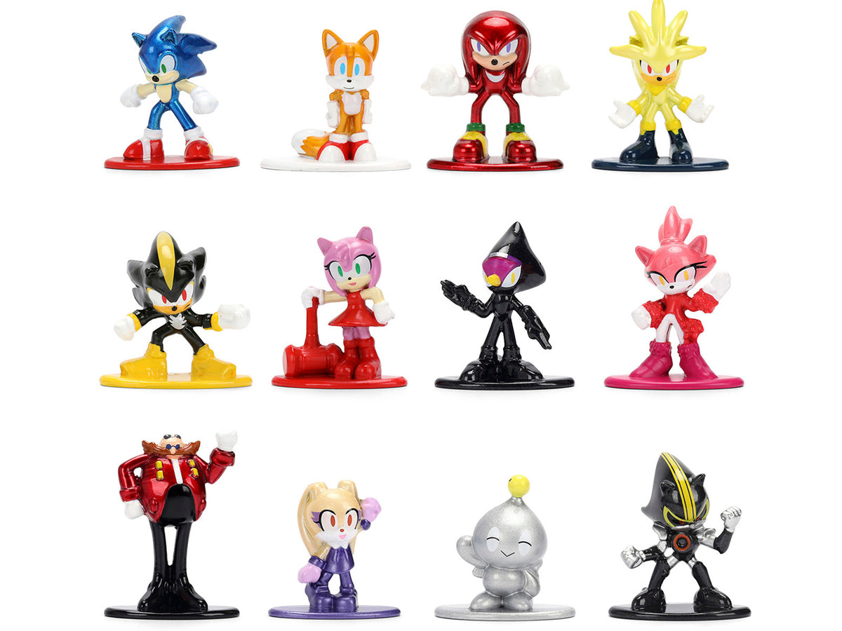 Set of 12 Diecast Figures "Sonic The Hedgehog" Video Games "Nano Metalfigs" Series Diecast Models