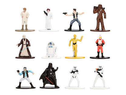 Set of 12 Diecast Figures "Star Wars" Movie Franchise "Nano Metalfigs" Series Diecast Models